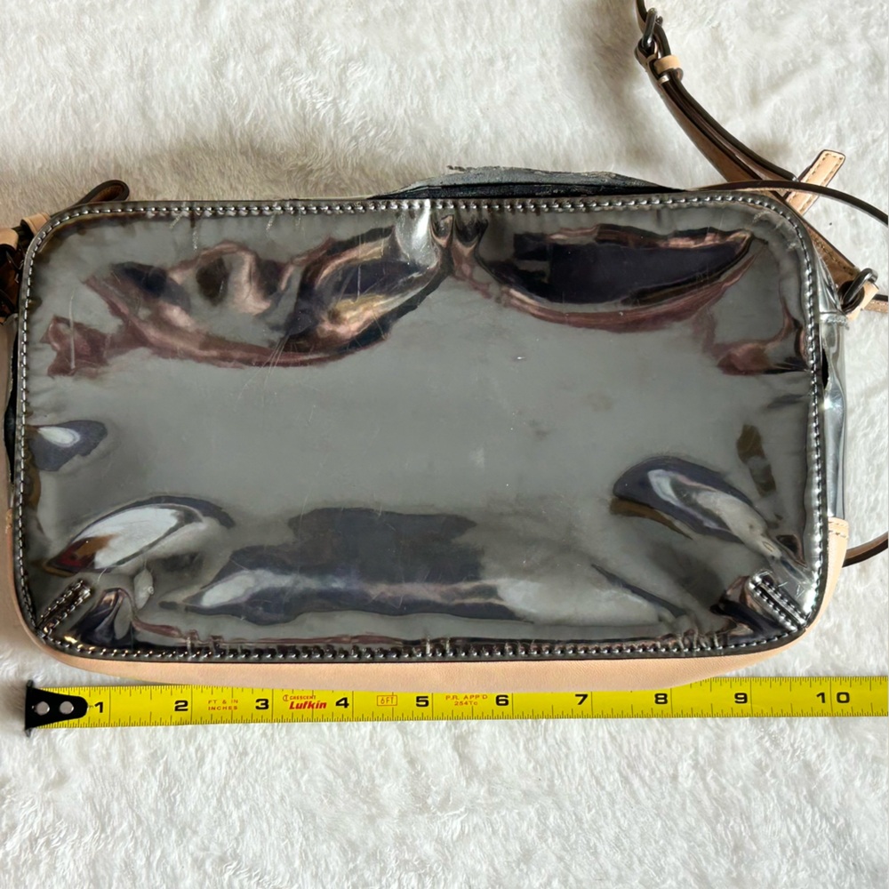 Coach Poppy Mirror Metallic Silver Crossbody Bag Leather Adjustable Strap - Picture 4 of 11